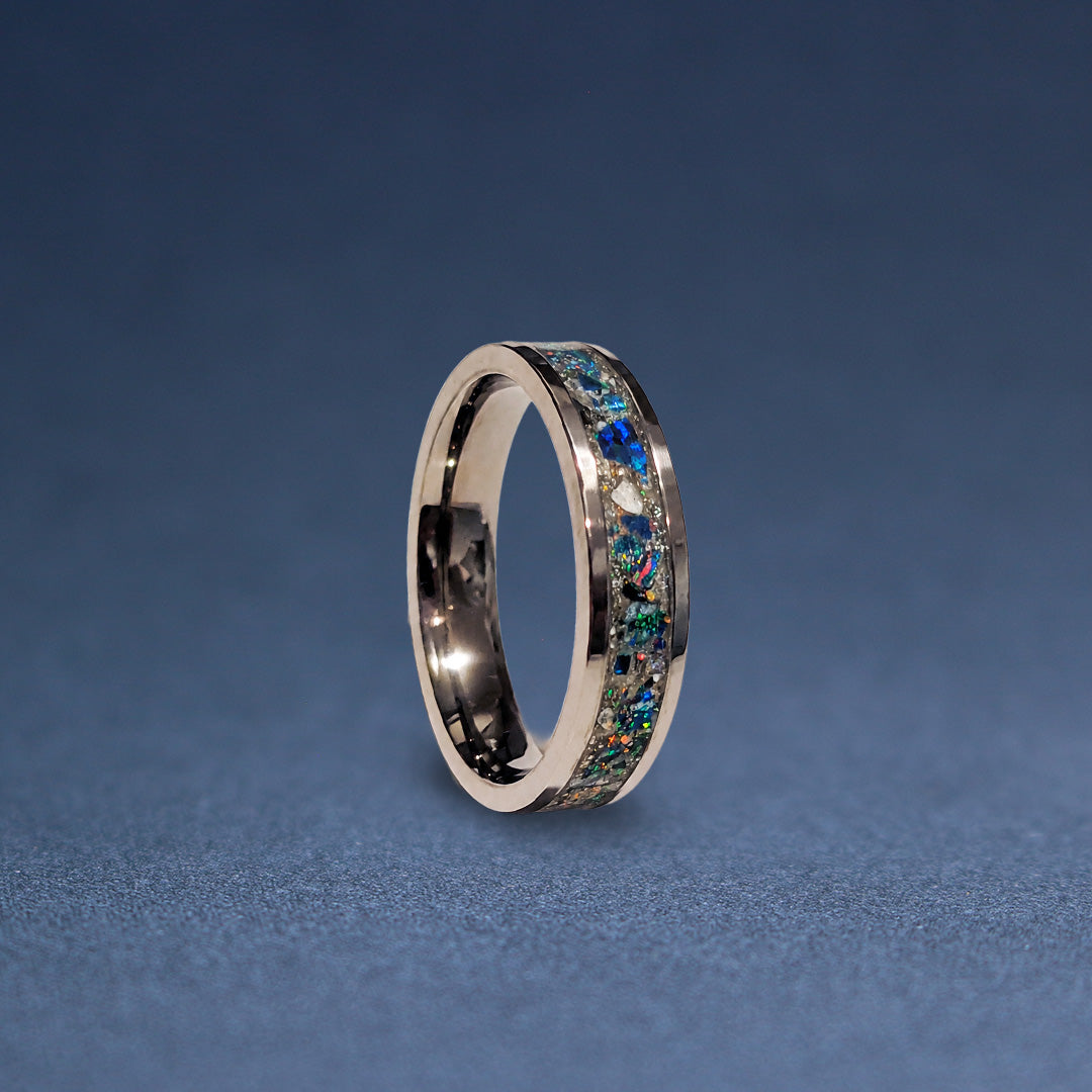 Custom Cremation 4mm Titanium Flat Edge Ring