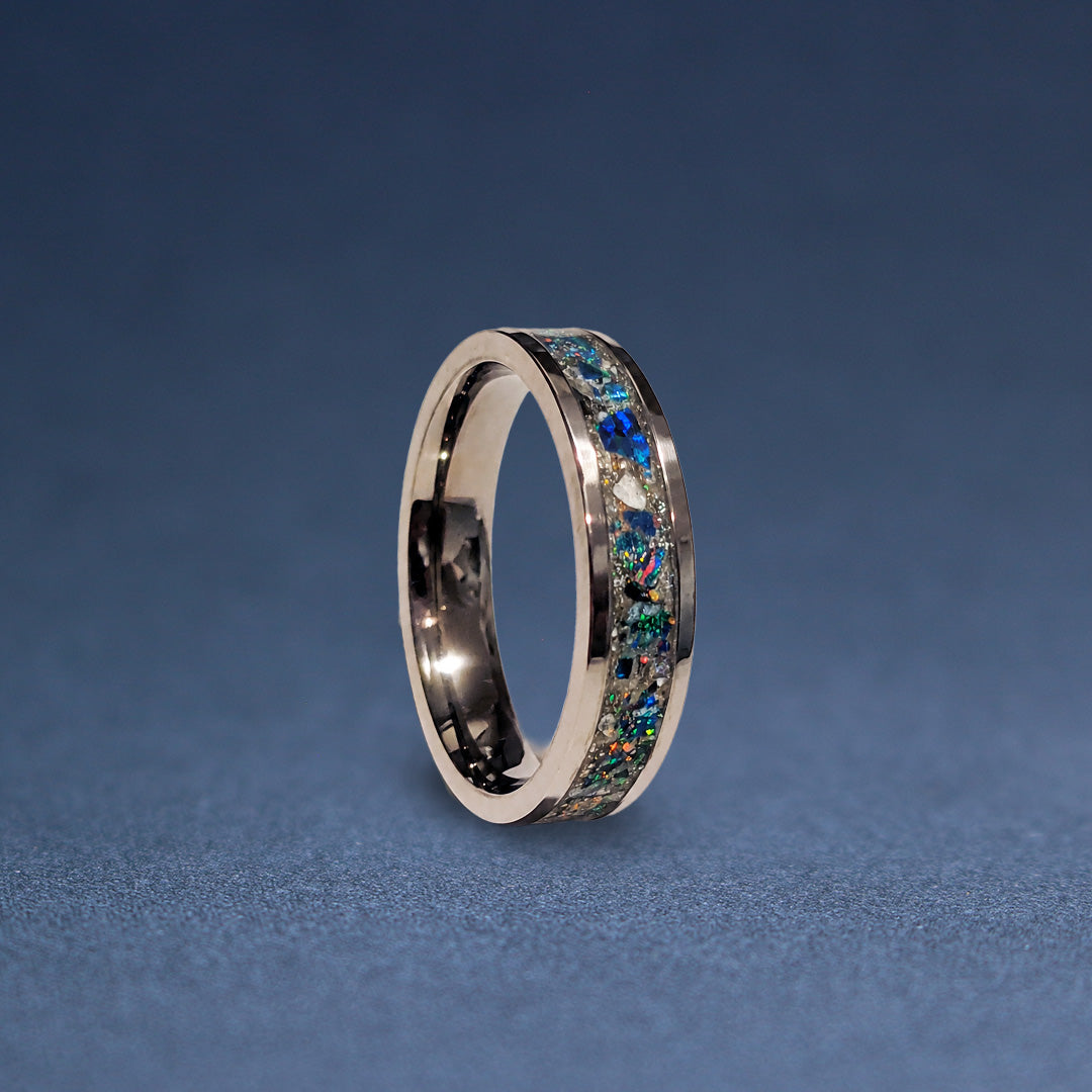 Custom Cremation 4mm Titanium Flat Edge Ring