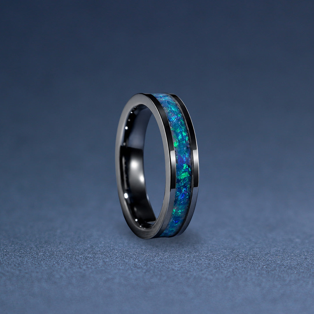 Custom Cremation 4mm Tungsten Flat Edge Ring