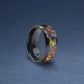 Custom Hammered Black Ceramic Ring