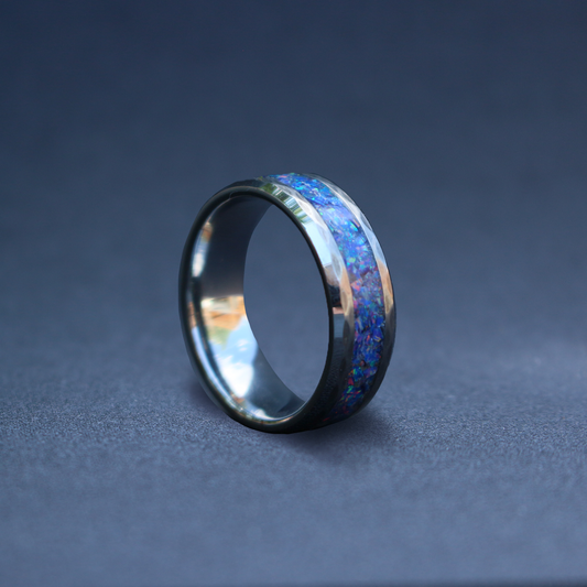Faceted Beveled Tungsten Ring