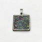 Custom Square Opal Inlay Memorial Pendant Necklace