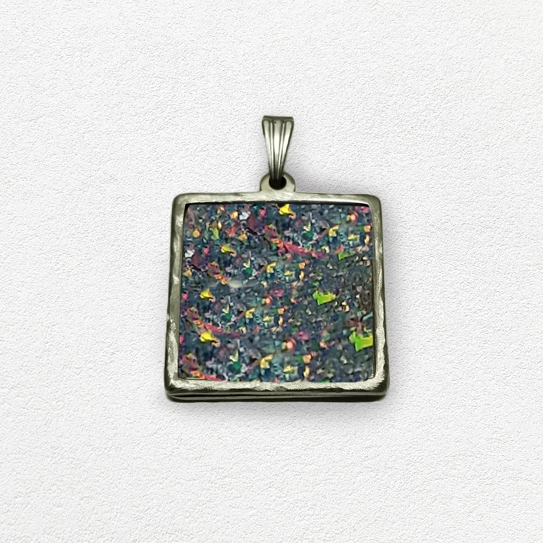 Square Opal Inlay Pendant